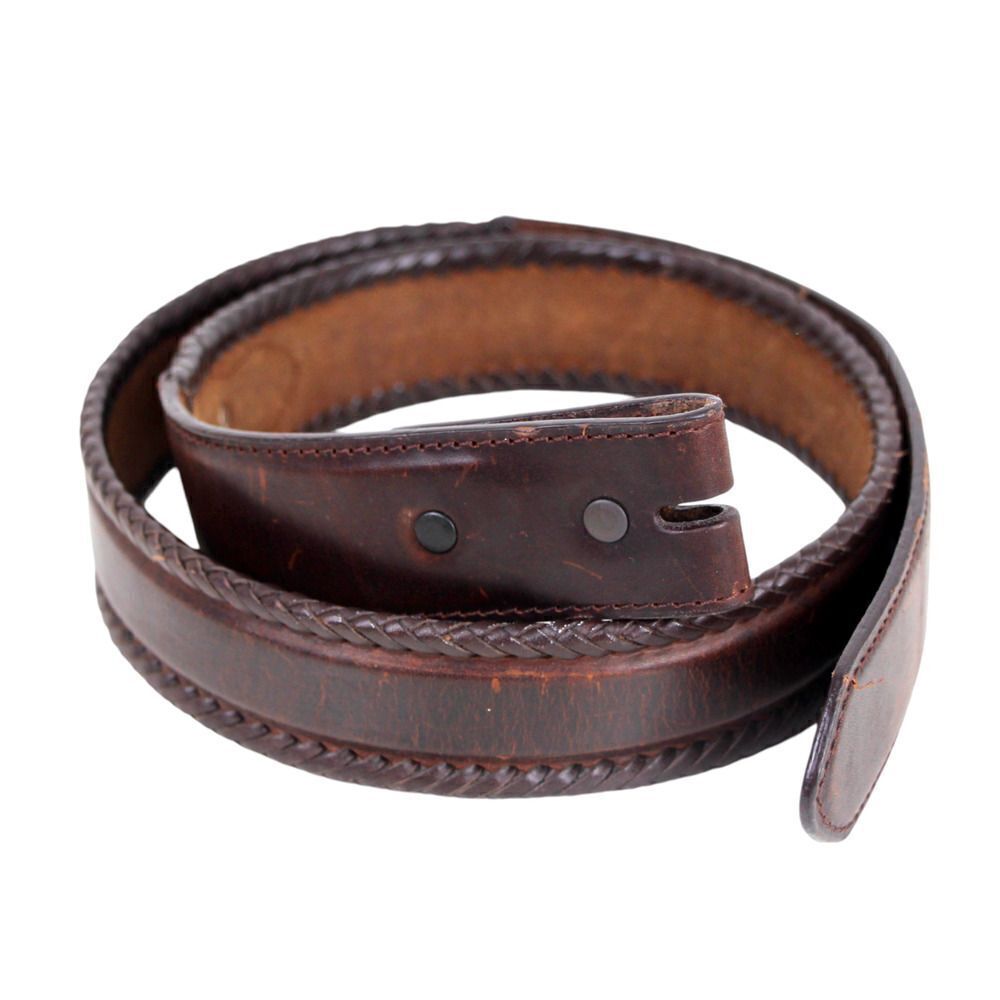 3D BROWN GENUINE LEATHER 1 1/4"Wd CASUAL DRESS REPLACED MEN'S BELT Sz 34 (R44